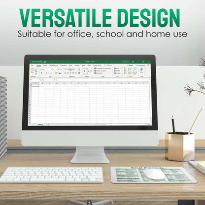 Excel Shortcuts Mouse Pad - 7.75 x 9.25 x 0.2 inches - 66 Commands - The Ultimate Productivity Tool - Easy Reference Guide for Efficient Excel Navigation (Green) - Monilee and Bella 