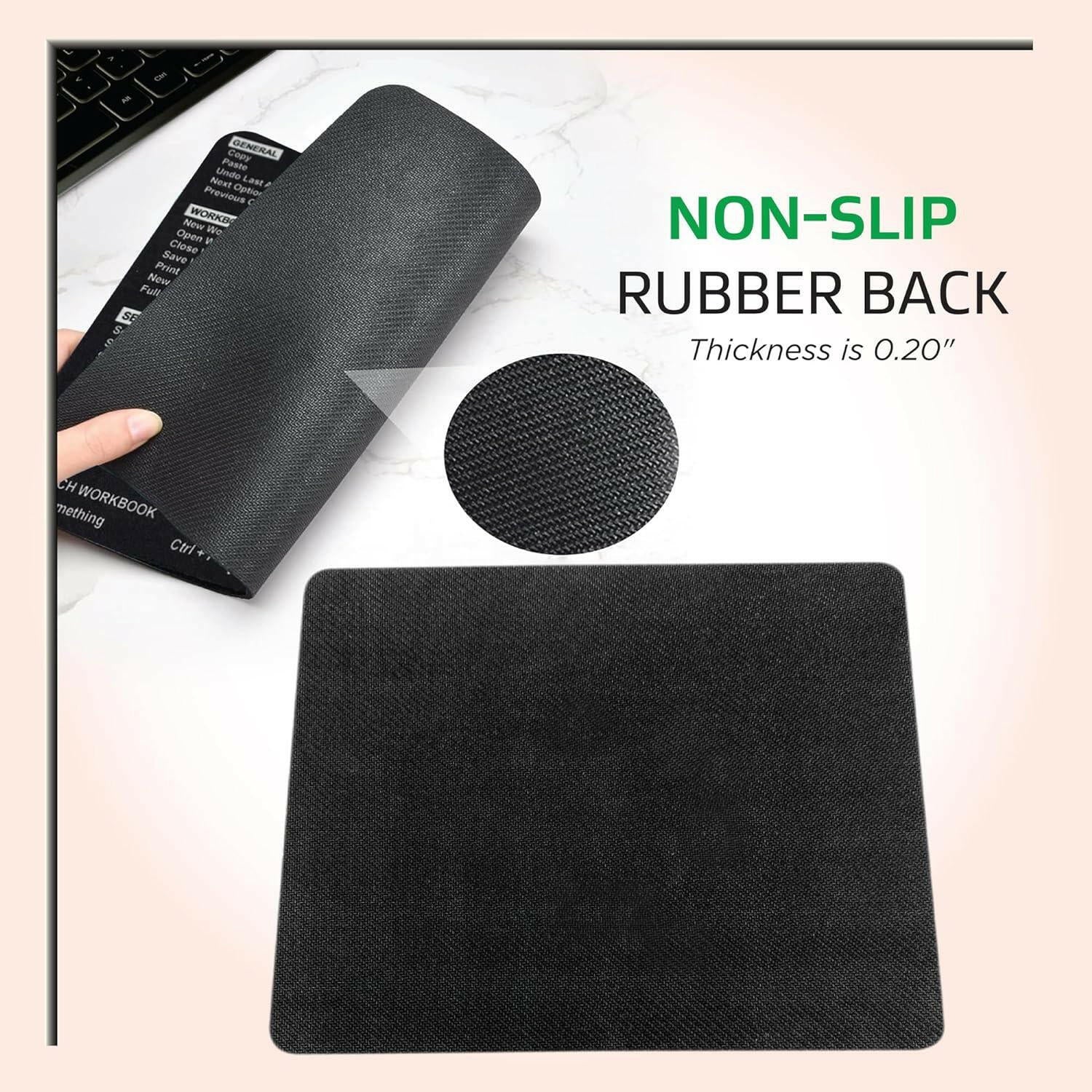 Excel Shortcuts Mouse Pad - The Ultimate Productivity Tool - Dominate Excel Like a Pro - The Secret Weapon to Master Excel - 7.75” x 9.25” Rectangular Shape (Solid Black Print) - Monilee and Bella 