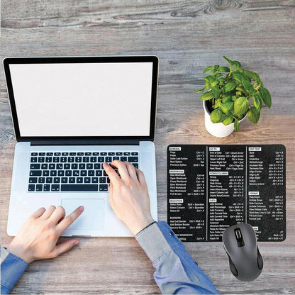 Excel Shortcuts Mouse Pad - The Ultimate Productivity Tool - Dominate Excel Like a Pro - The Secret Weapon to Master Excel - 7.75” x 9.25” Rectangular Shape (Solid Black Print) - Monilee and Bella 