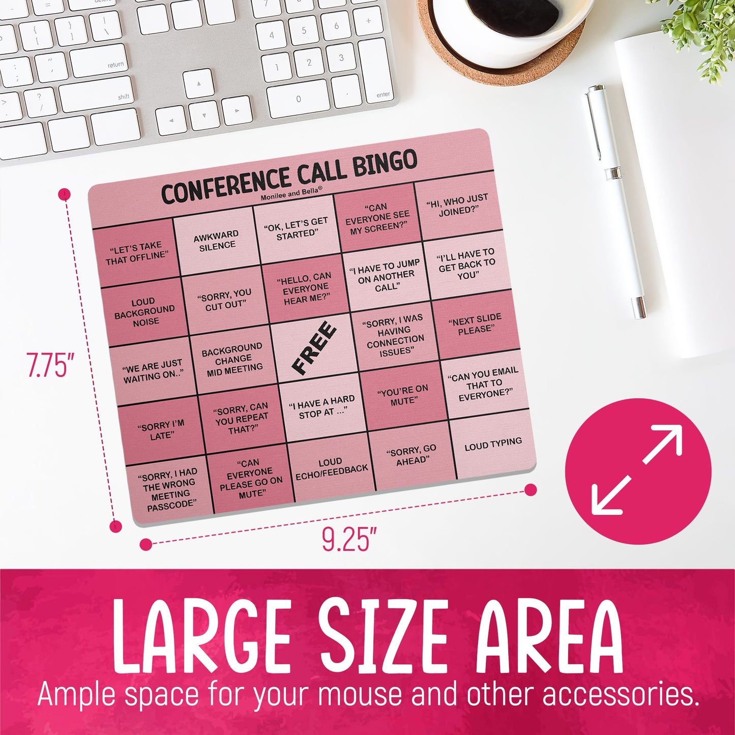 Conference Call Bingo Mouse Pad - Pink.