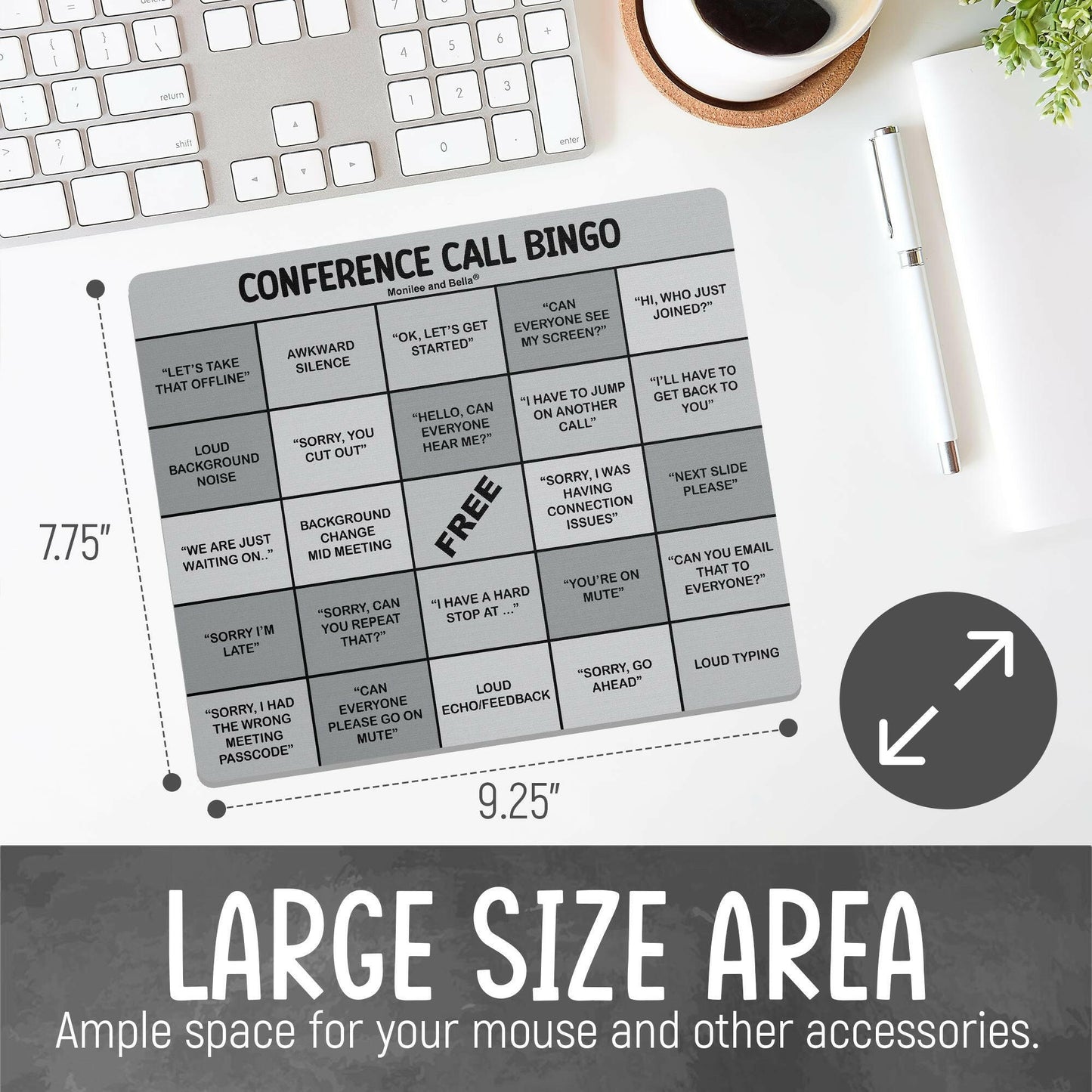 Conference Call Bingo Mouse Pad - Grey.