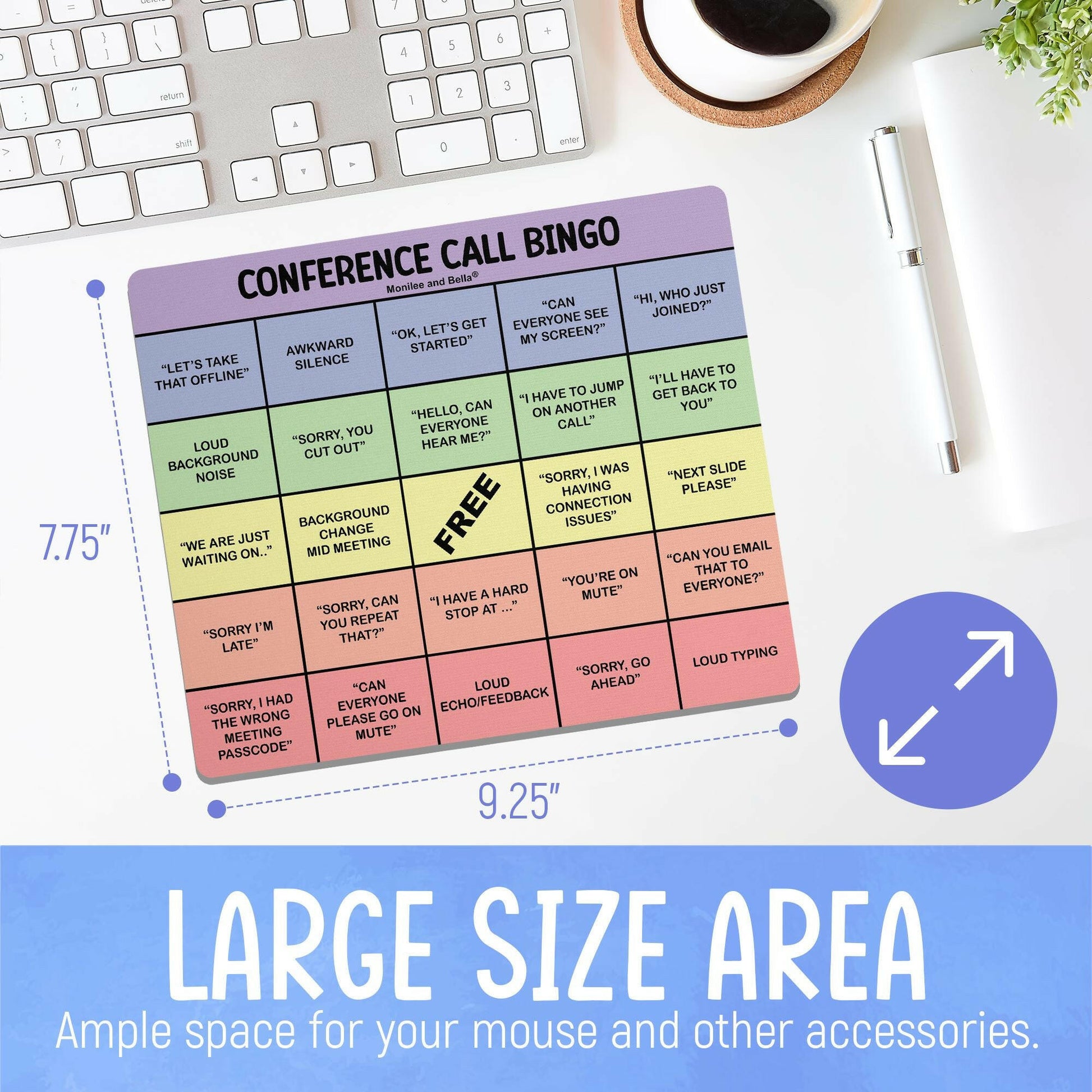 Conference Call Bingo Mouse Pad - Rainbow.