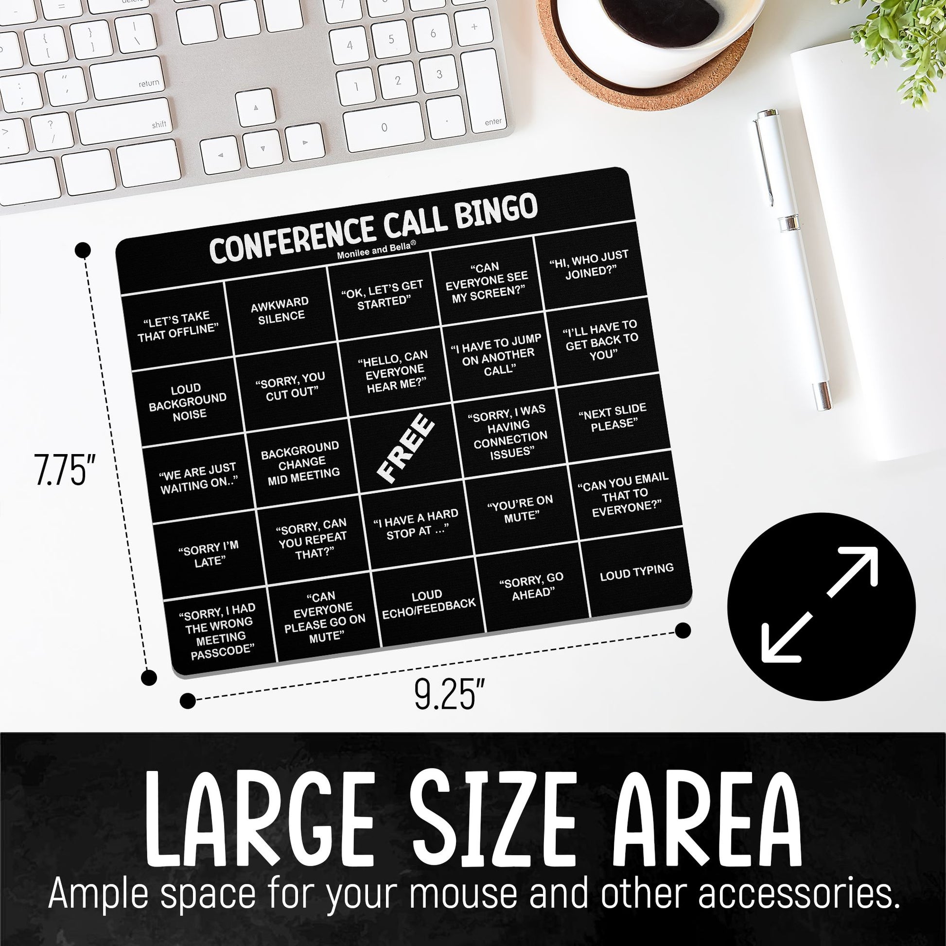 Conference Bingo Call Mouse Pad - Black.