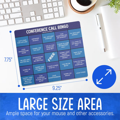 Conference Call Bingo Mouse Pad - Blue/Dark.