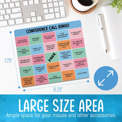 Conference Call Bingo Mouse Pad - Light Blue/Multi-Color.