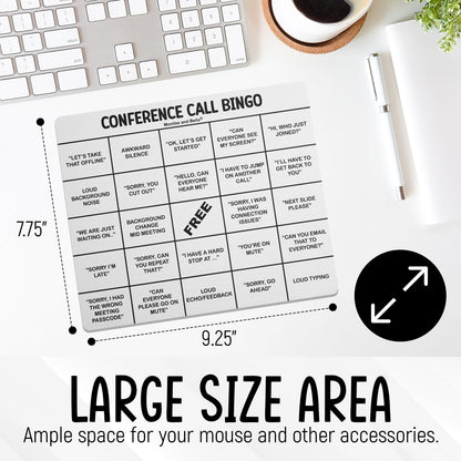 Conference Call Bingo Mouse Pad - White.