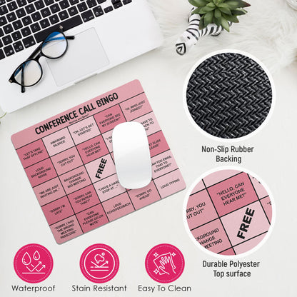 Conference Call Bingo Mouse Pad - Pink.