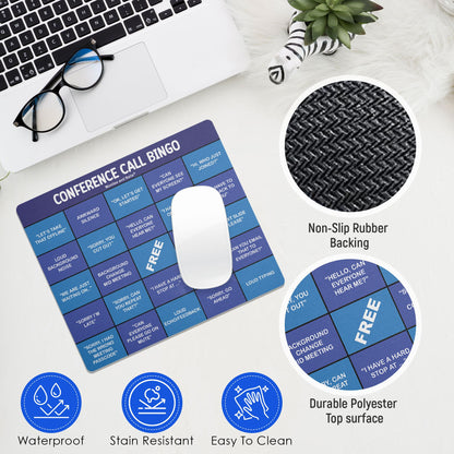 Conference Call Bingo Mouse Pad - Blue/Dark.