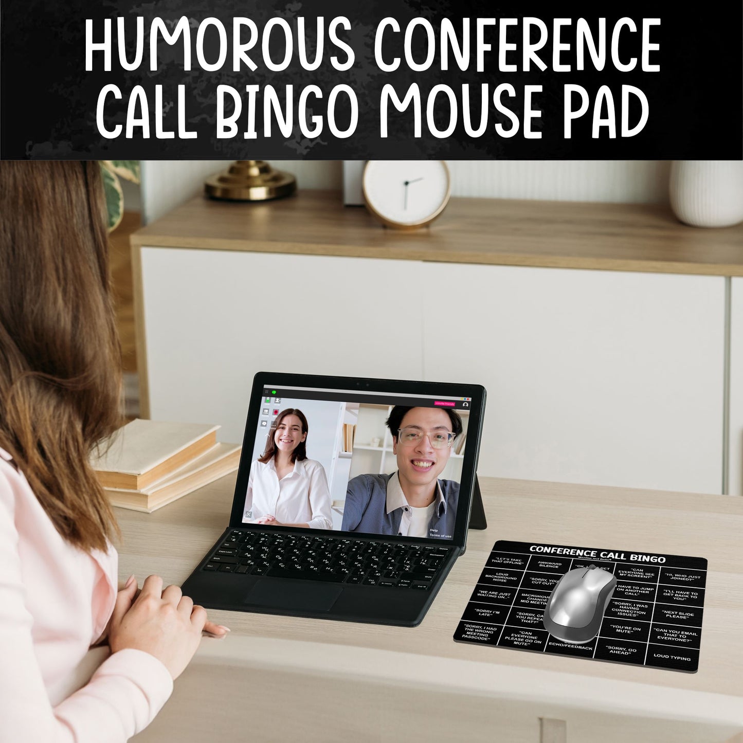 Conference Bingo Call Mouse Pad - Black.