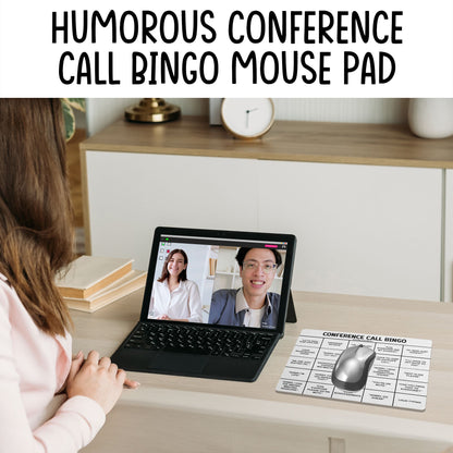 Conference Call Bingo Mouse Pad - White.