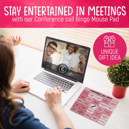 Conference Call Bingo Mouse Pad - Pink.