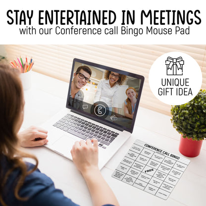 Conference Call Bingo Mouse Pad - White.