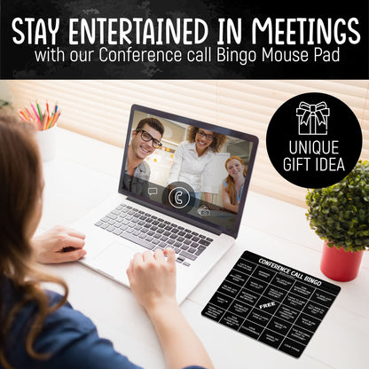 Conference Bingo Call Mouse Pad - Black.