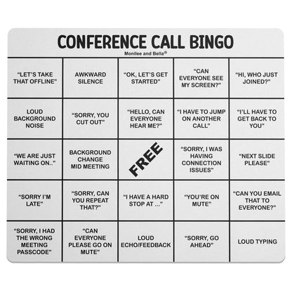 Conference Call Bingo Mouse Pad - White.