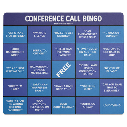 Conference Call Bingo Mouse Pad - Blue/Dark.