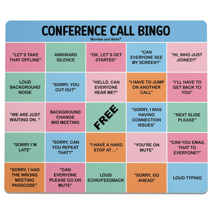 Conference Call Bingo Mouse Pad - Light Blue/Multi-Color.