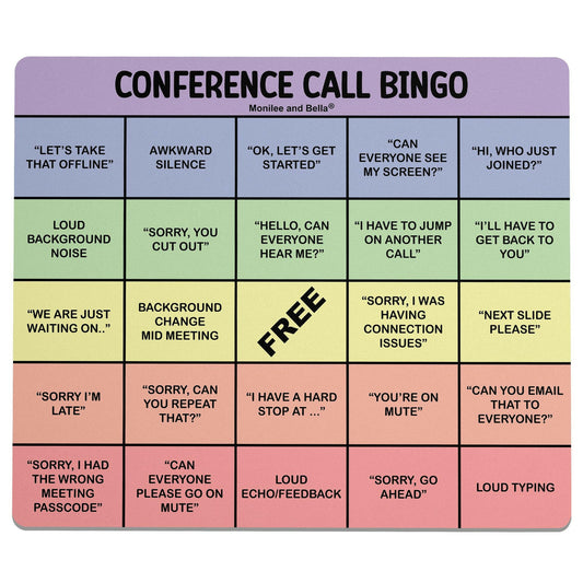 Conference Call Bingo Mouse Pad - Rainbow.