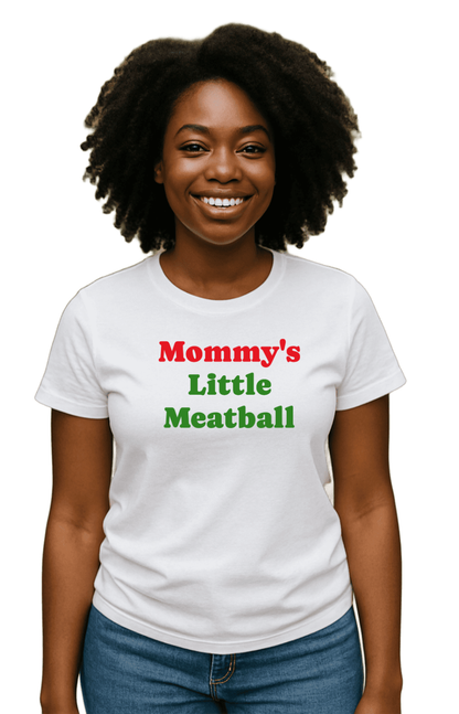 MOMMY LETTLE MEATBALL-Unisex T-Shirt - Comfortable Heavy Cotton Tee | Monilee and Bella