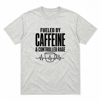 Nurse Caffeine graphic tee in ash with black print, front view