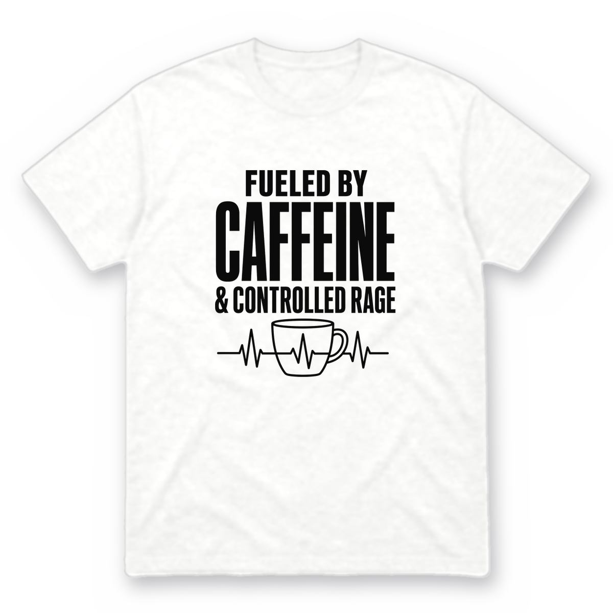 Nurse Caffeine graphic tee in white with black print, front view