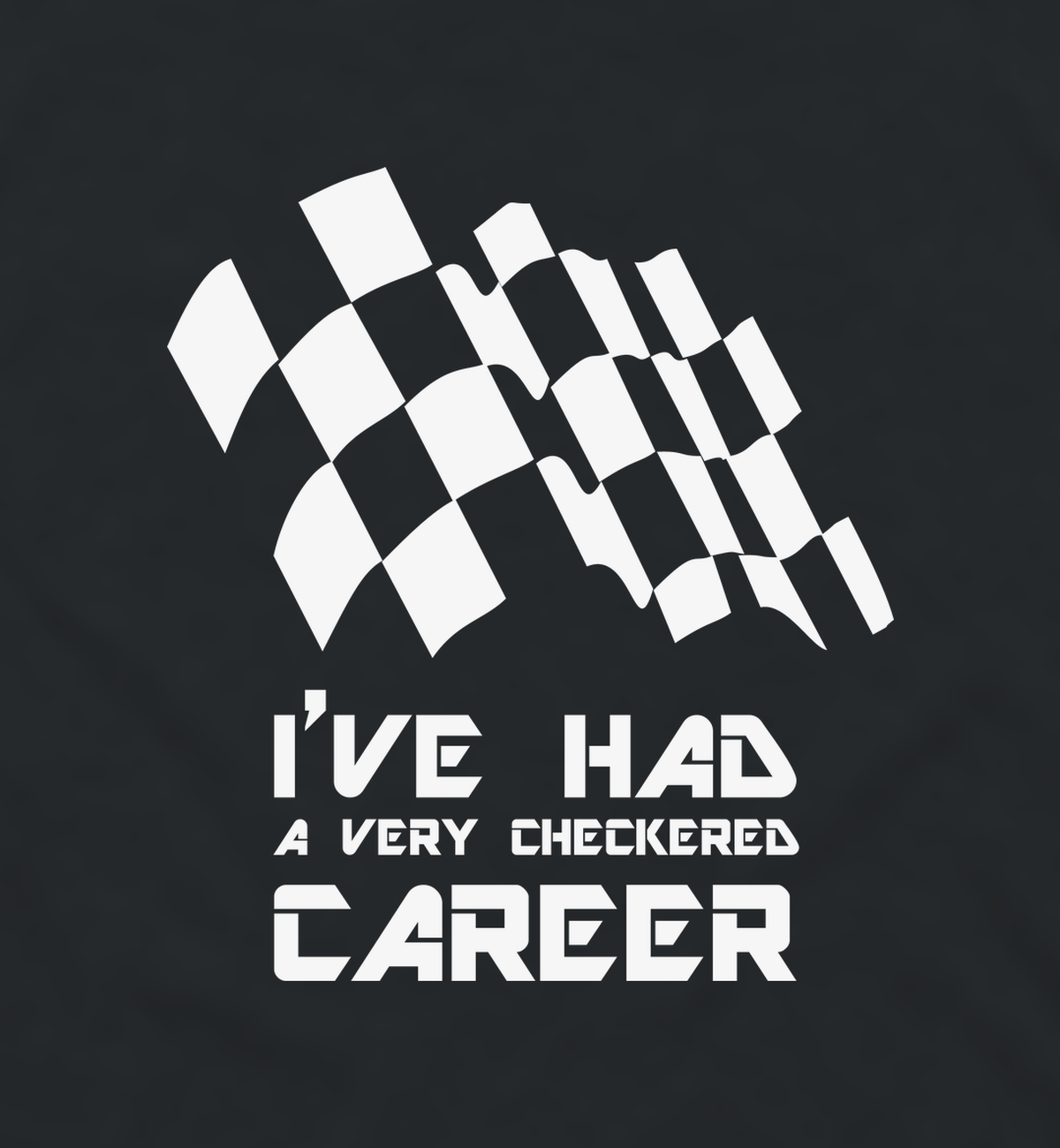 Close-up of the Checkered Career checkered flag print