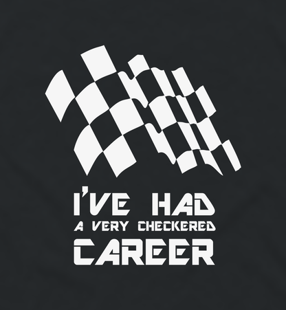 Close-up of the Checkered Career checkered flag print