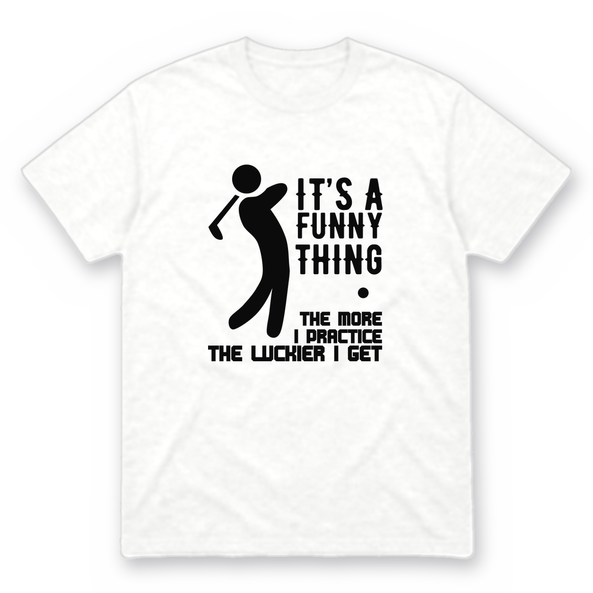 The More I Practice graphic tee in white with black print, front view