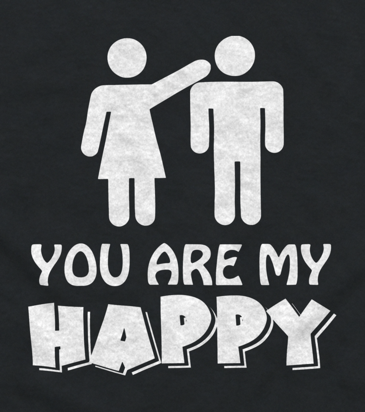 Close-up of the You Are My Happy couple print