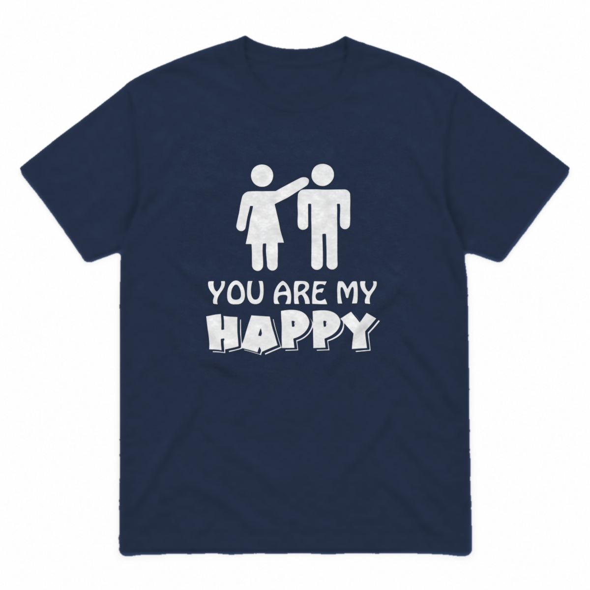 You Are My Happy graphic tee in navy with white print, front view