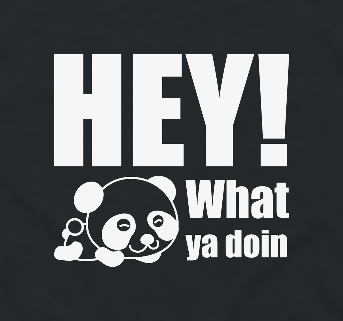 Close-up of the Hey! What Ya Doin panda print