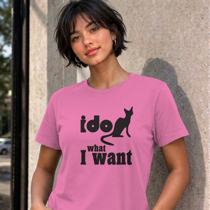Woman wearing the azalea I Do What I Want graphic tee