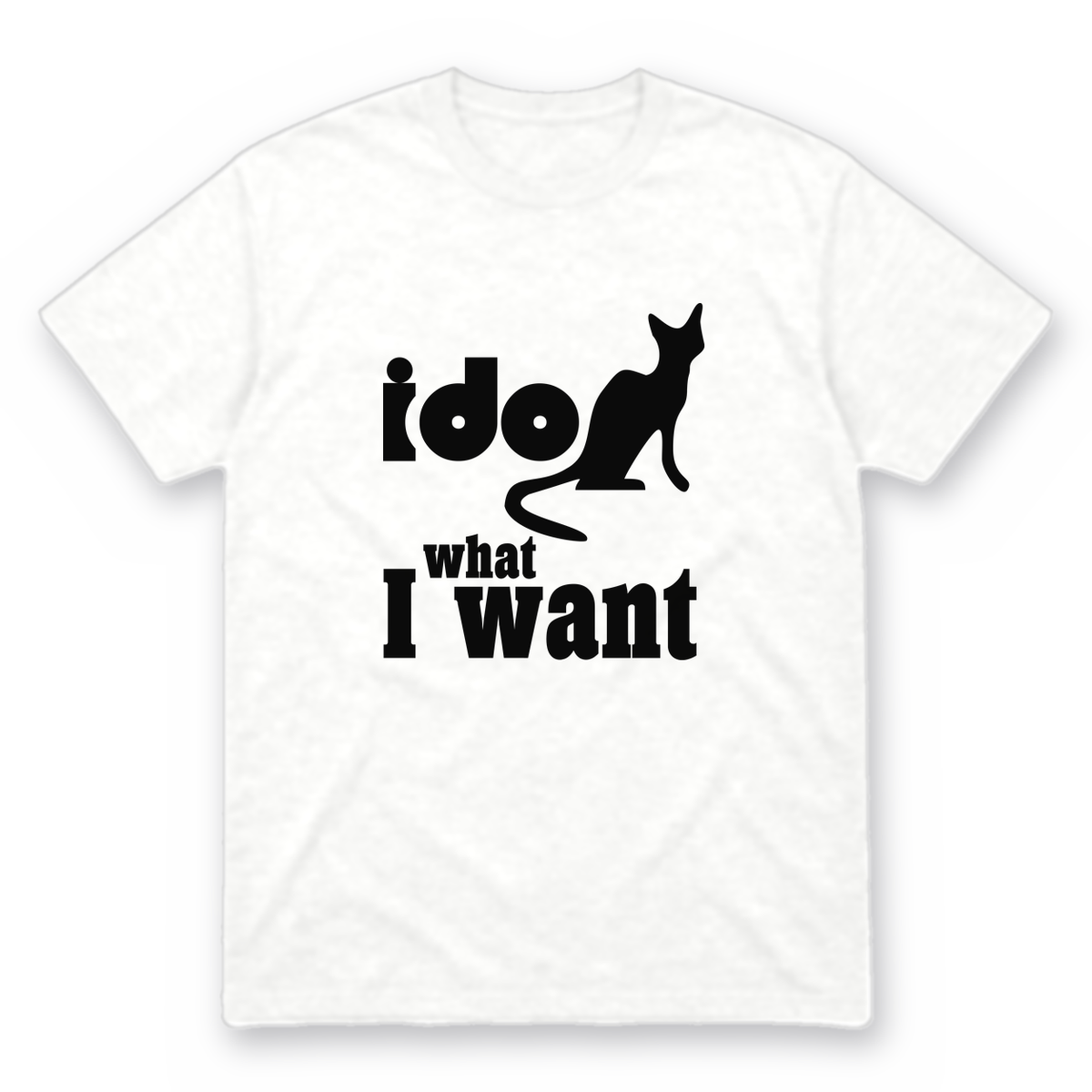 I Do What I Want graphic tee in white with black print, front view