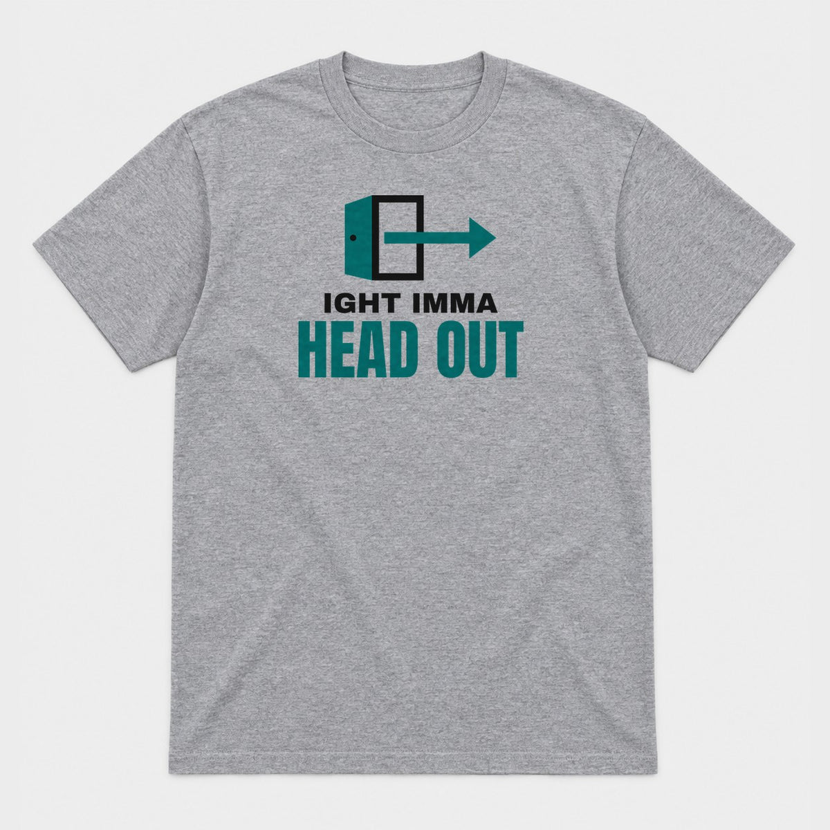 Ight Imma Head Out graphic tee in sport grey, front view