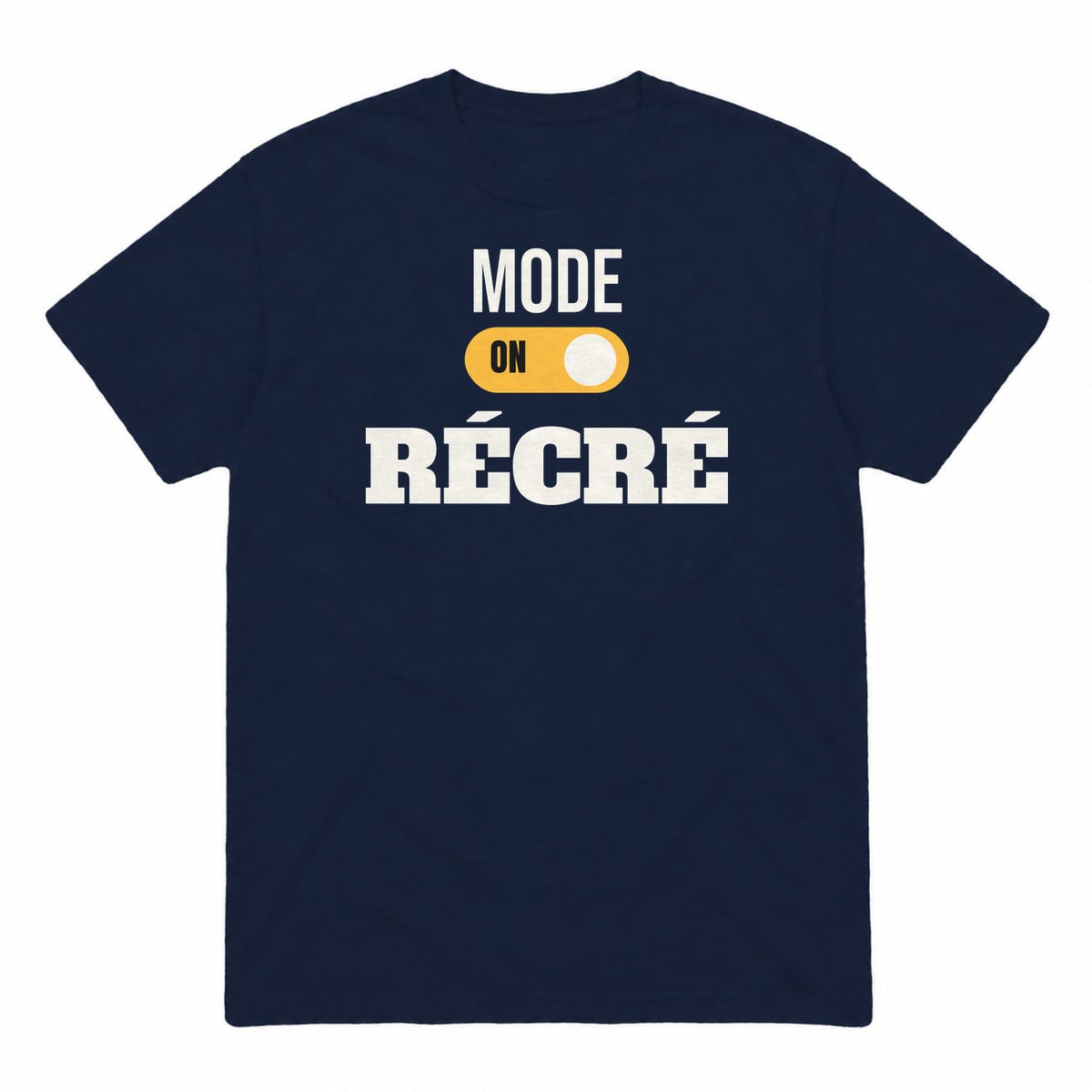 Mode récré graphic tee in navy, front view