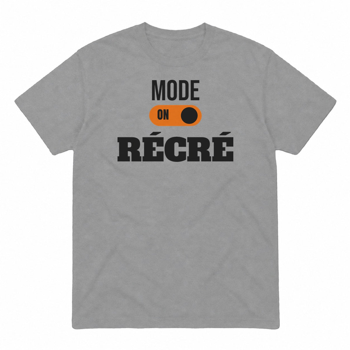 Mode récré graphic tee in sport grey, front view
