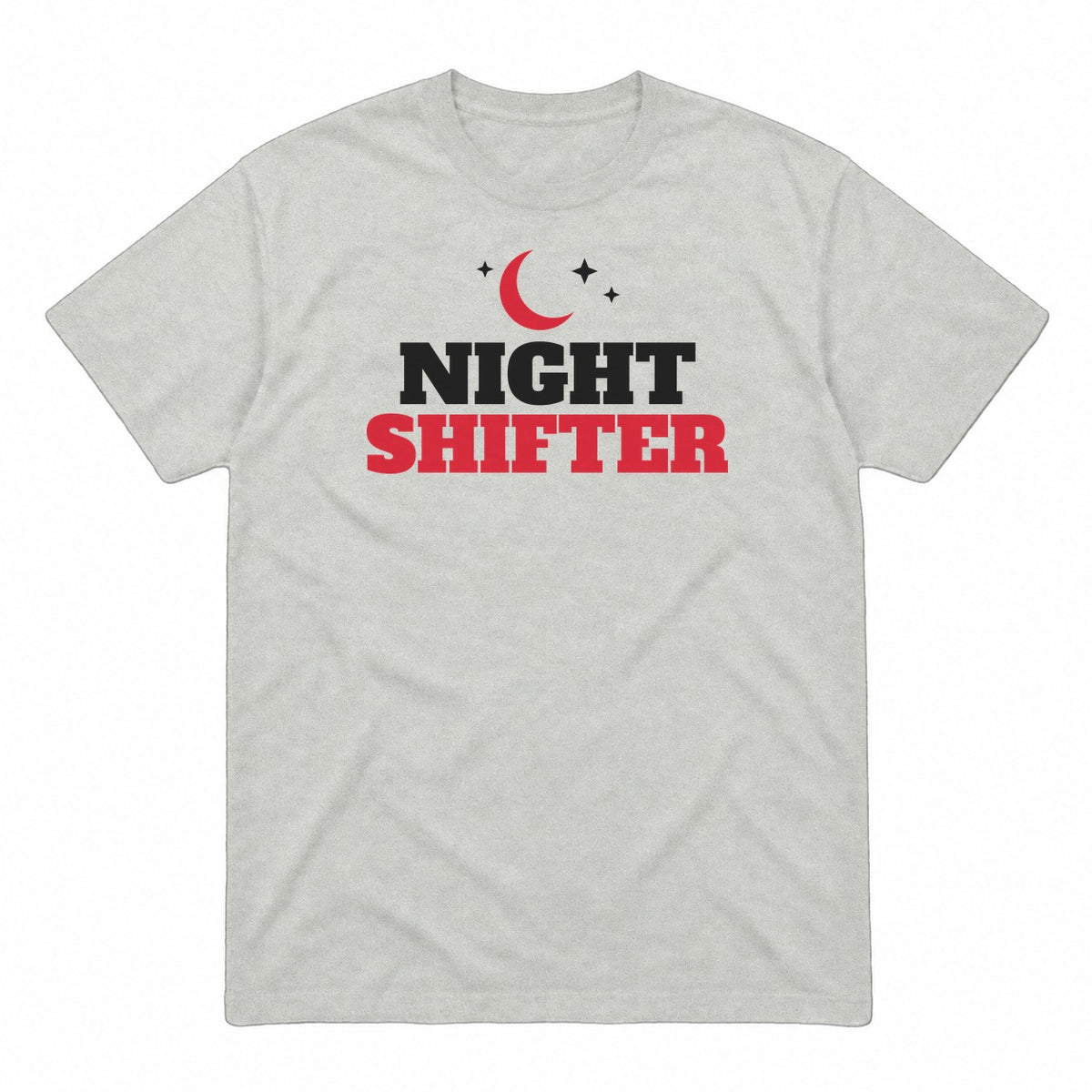 Night Shifter graphic tee in ash, front view