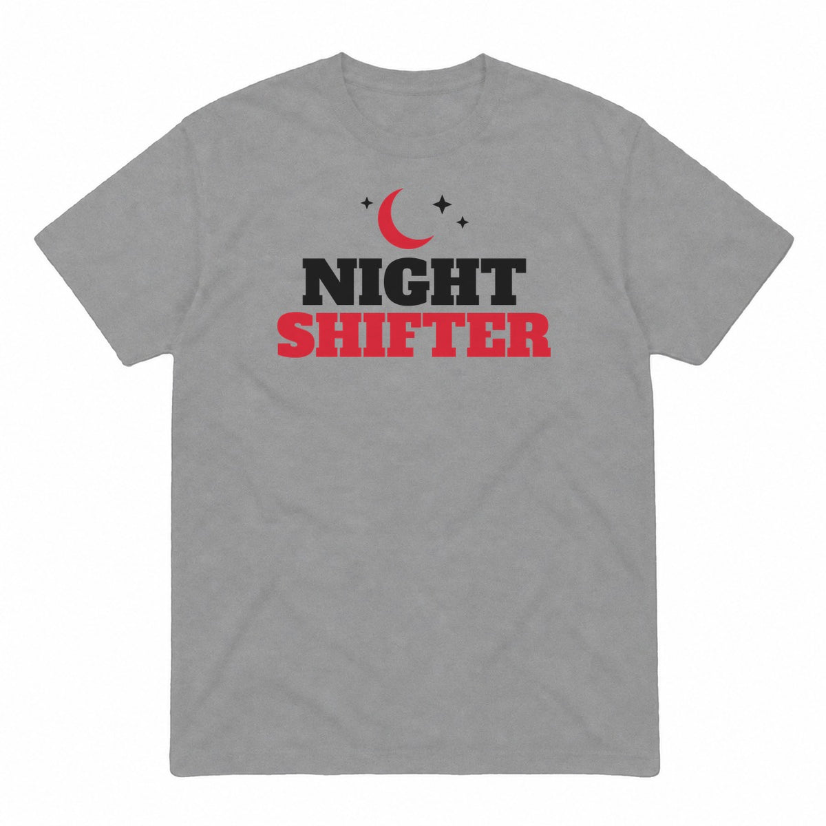 Night Shifter graphic tee in sport grey, front view