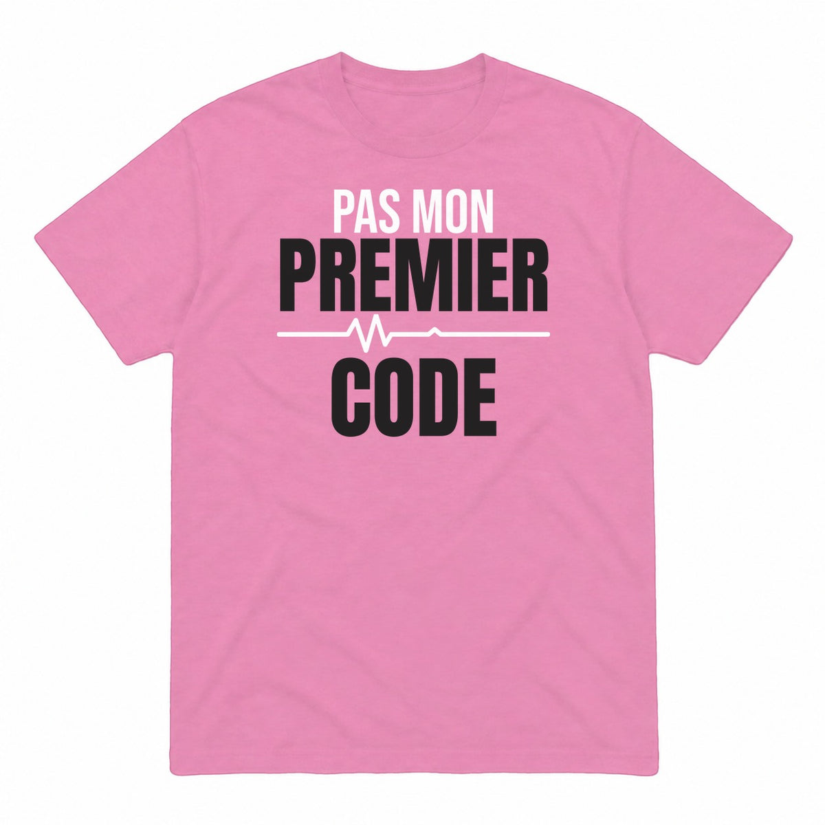 Pas mon premier code graphic tee in azalea, front view
