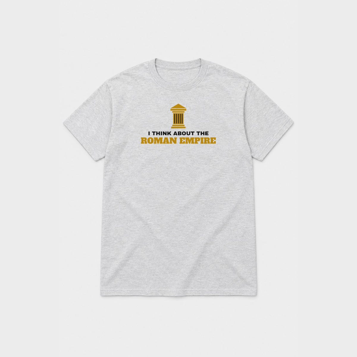 Roman Empire graphic tee in ash, front view