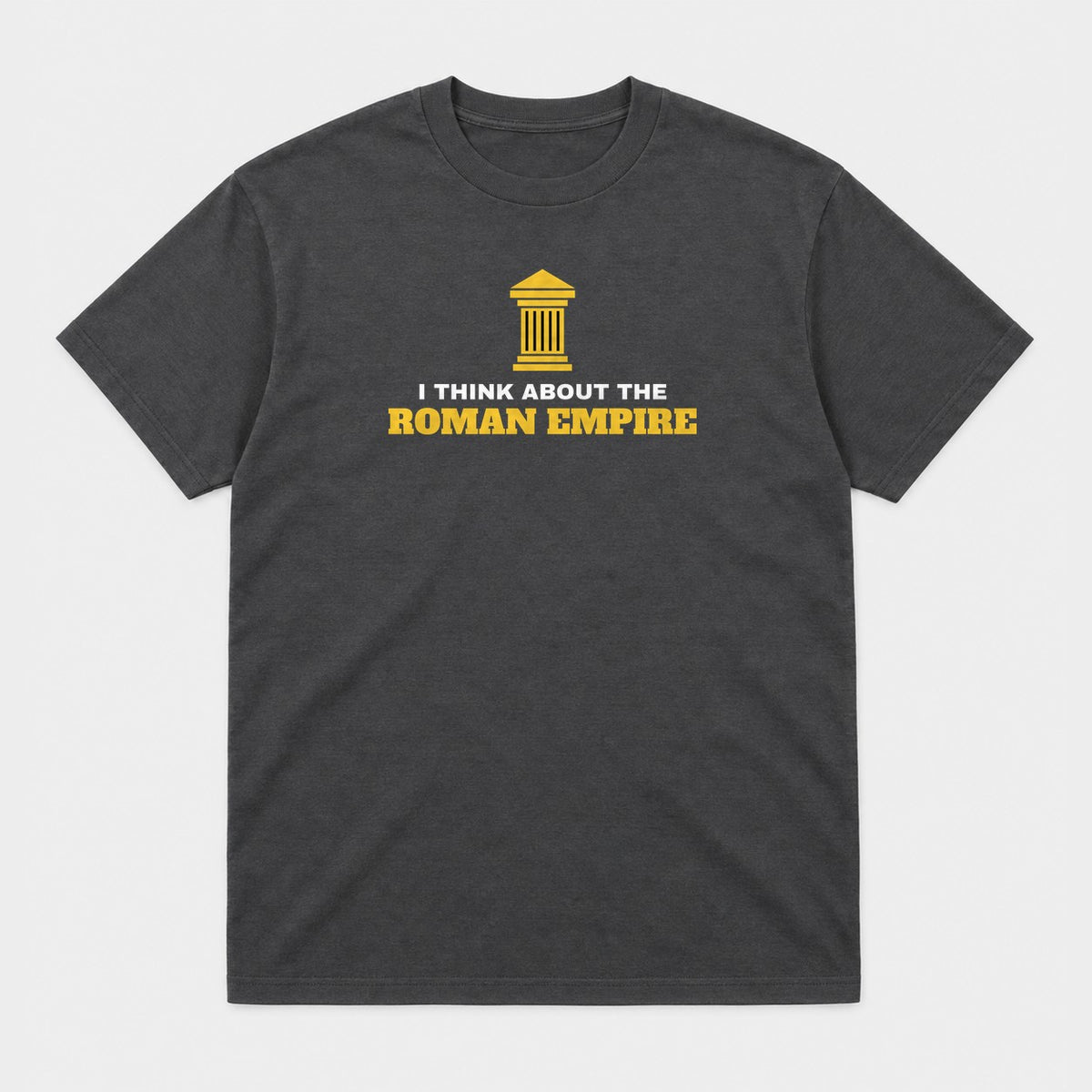Roman Empire graphic tee in charcoal, front view