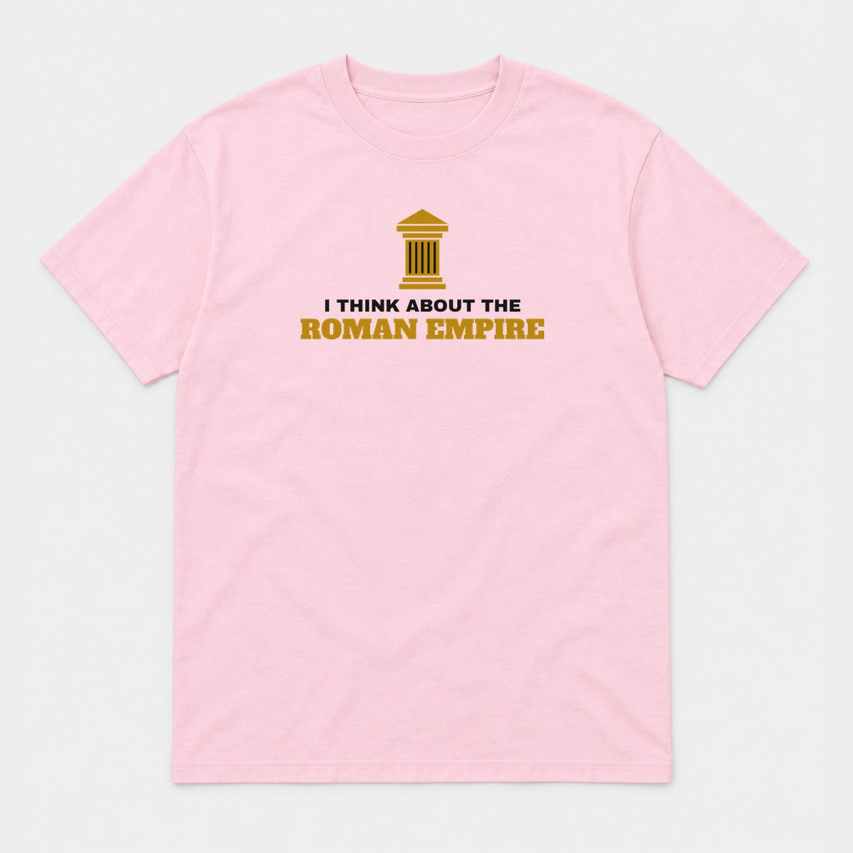Roman Empire graphic tee in light pink, front view