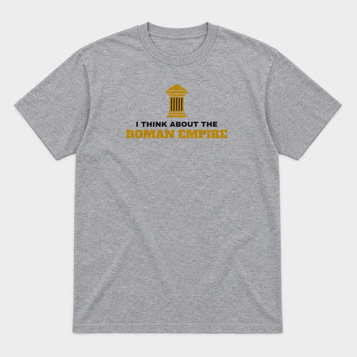 Roman Empire graphic tee in sport grey, front view