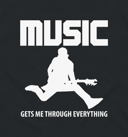 Close-up of the Music Gets Me Through music print