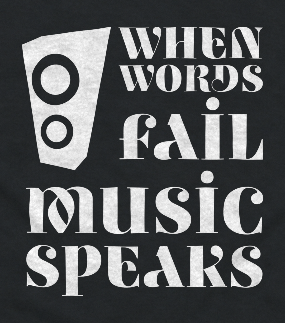 Close-up of the Music Speaks speaker print