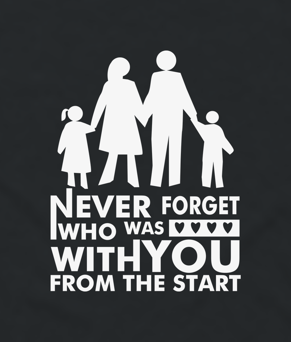 Close-up of the Never Forget Family family print