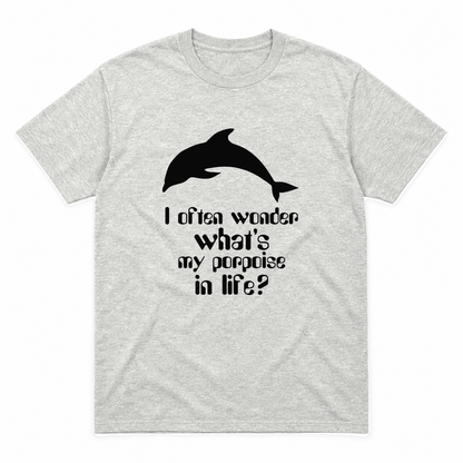 I Often Wonder graphic tee in ash with black print, front view