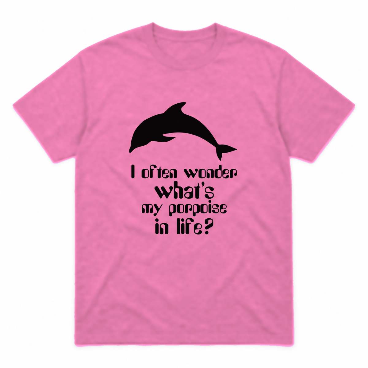 I Often Wonder graphic tee in azalea with black print, front view