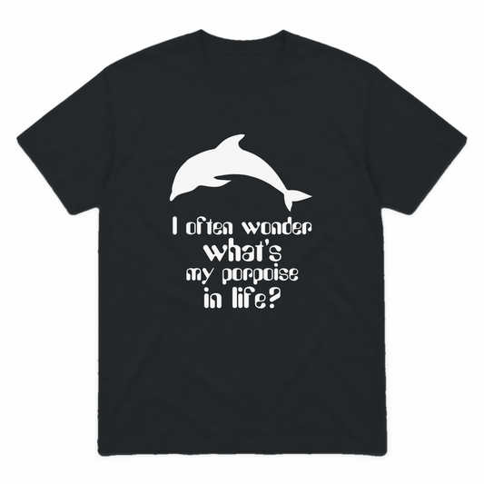 I Often Wonder graphic tee in black with white print, front view
