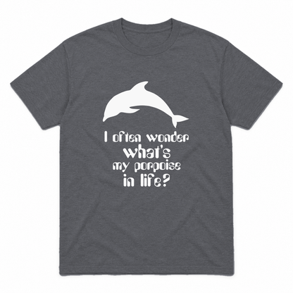 I Often Wonder graphic tee in charcoal with white print, front view