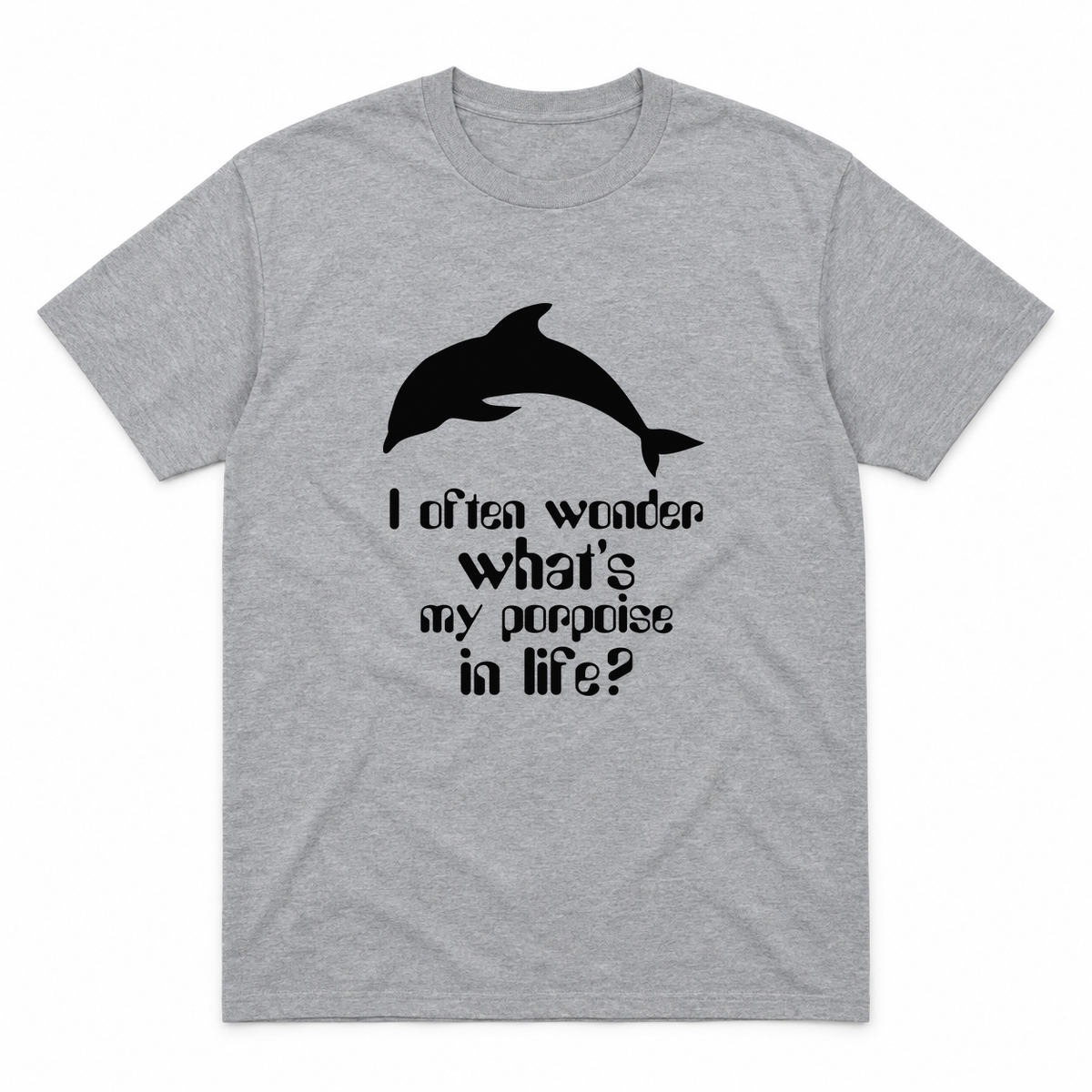 I Often Wonder graphic tee in sport grey with black print, front view